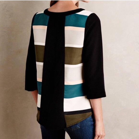 TRoubador Rugby Stripe Blouse Zip Back 6 - Picture 7 of 8